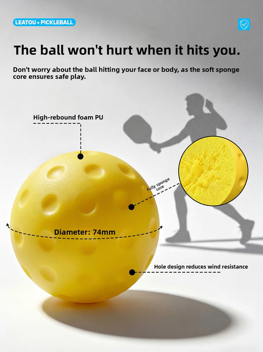 Silent Pickleball Balls | Quiet Foam Pickleballs for Indoor and Outdoor Practice - 3pcs/6pcs/12pcs