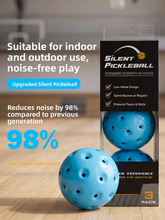 Silent Pickleball Balls | Quiet Foam Pickleballs for Indoor and Outdoor Practice - 3pcs/6pcs/12pcs